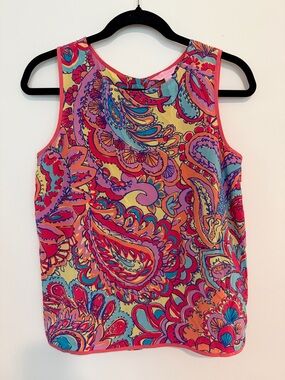 *SILK* Lilly Pulitzer Paisley Print Tank Blouse in Multicolor